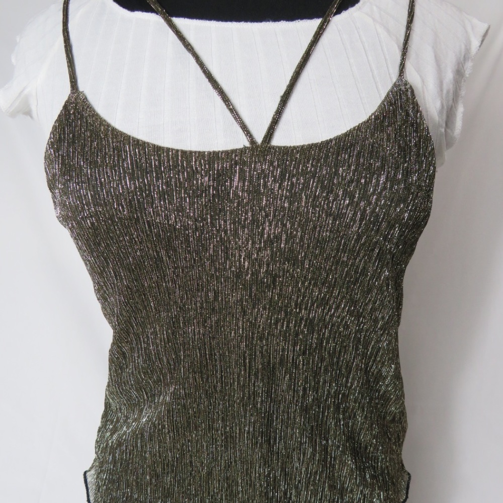Maddie Nordstrom metallic crop top